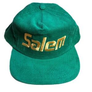Vintage salem green corduroy snapback hat